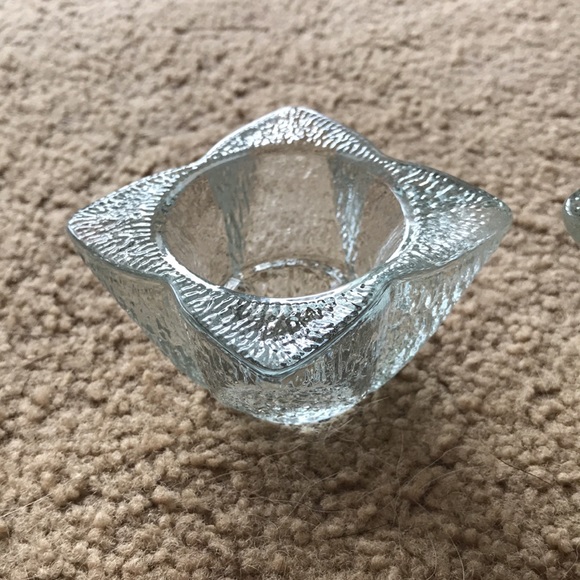 Vintage INDIANA GLASS Set of 2 Crystal Ice Candleholders - Picture 8 of 15